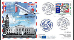 CO-RET66 : 8-5-16 - FDC Parlement européen "40 ans 1er Concorde Londres - Washington"