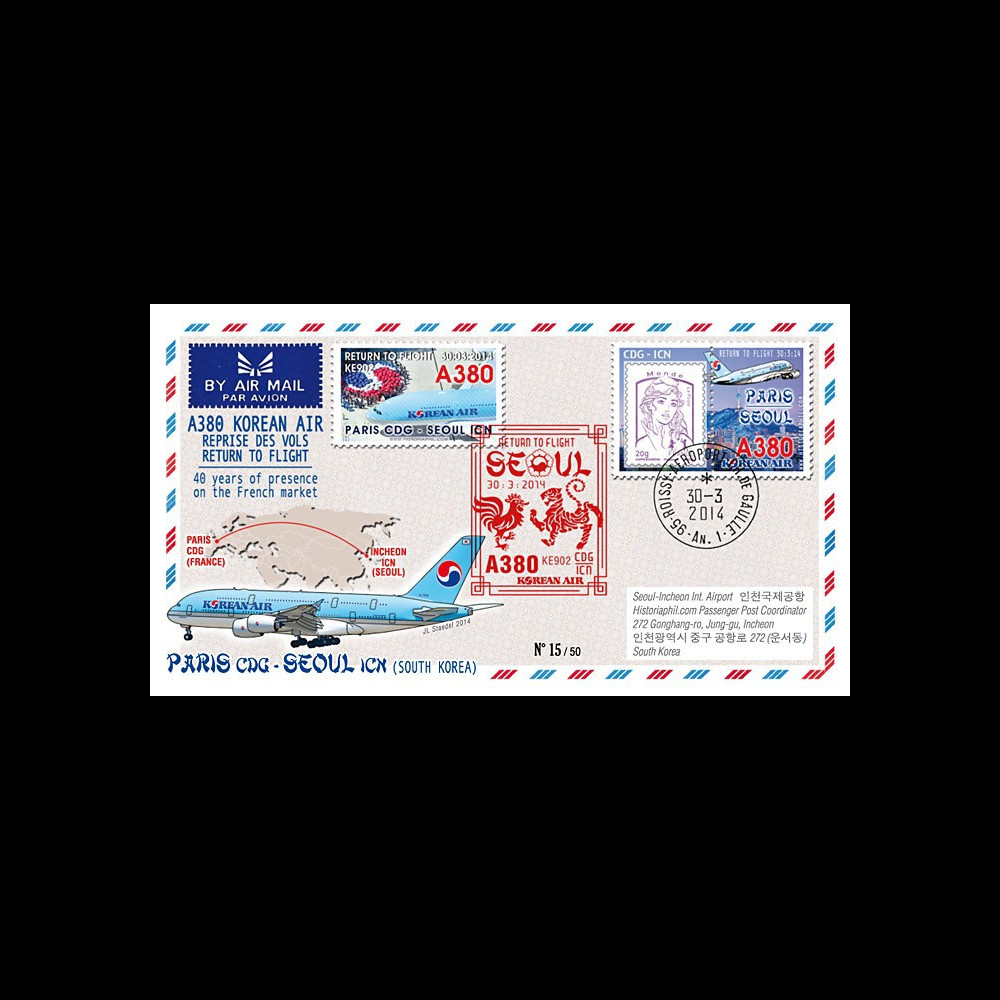 A380-282T2 : 2014 - FFC FRANCE A380 Korean Air "Return to Flight Paris - Séoul"