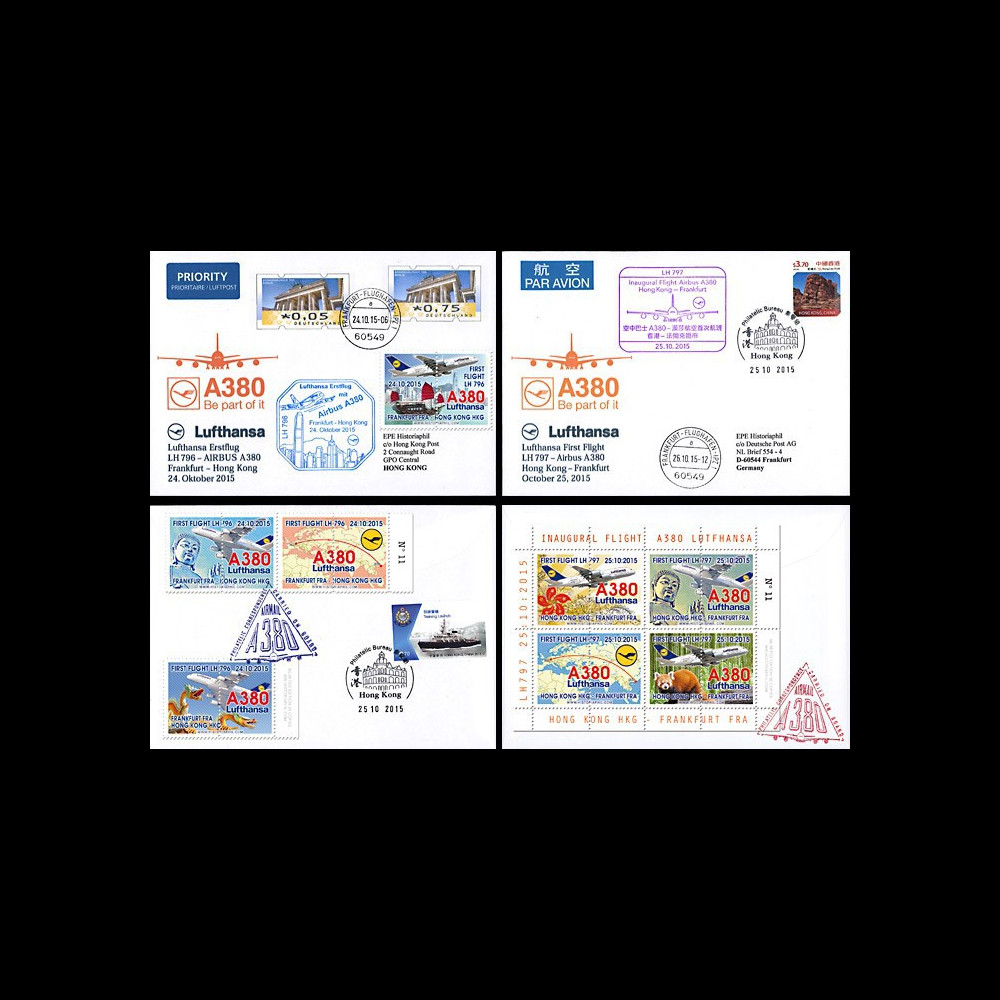 A380-291 : 2015 - Série 2 FFC A380 Lufthansa "1ers vols Francfort - Hong Kong - Francfort"