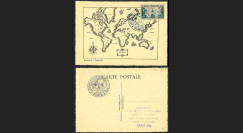 W2-FR741-D1 : Carte Maxi Planisphère 'LA FRANCE D’OUTRE-MER DANS LA GUERRE 1945'