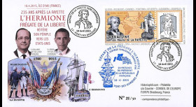 HLF15-1A : 18-04-2015 - FDC "Départ de la frégate de la liberté l'Hermione" - Ile d'Aix