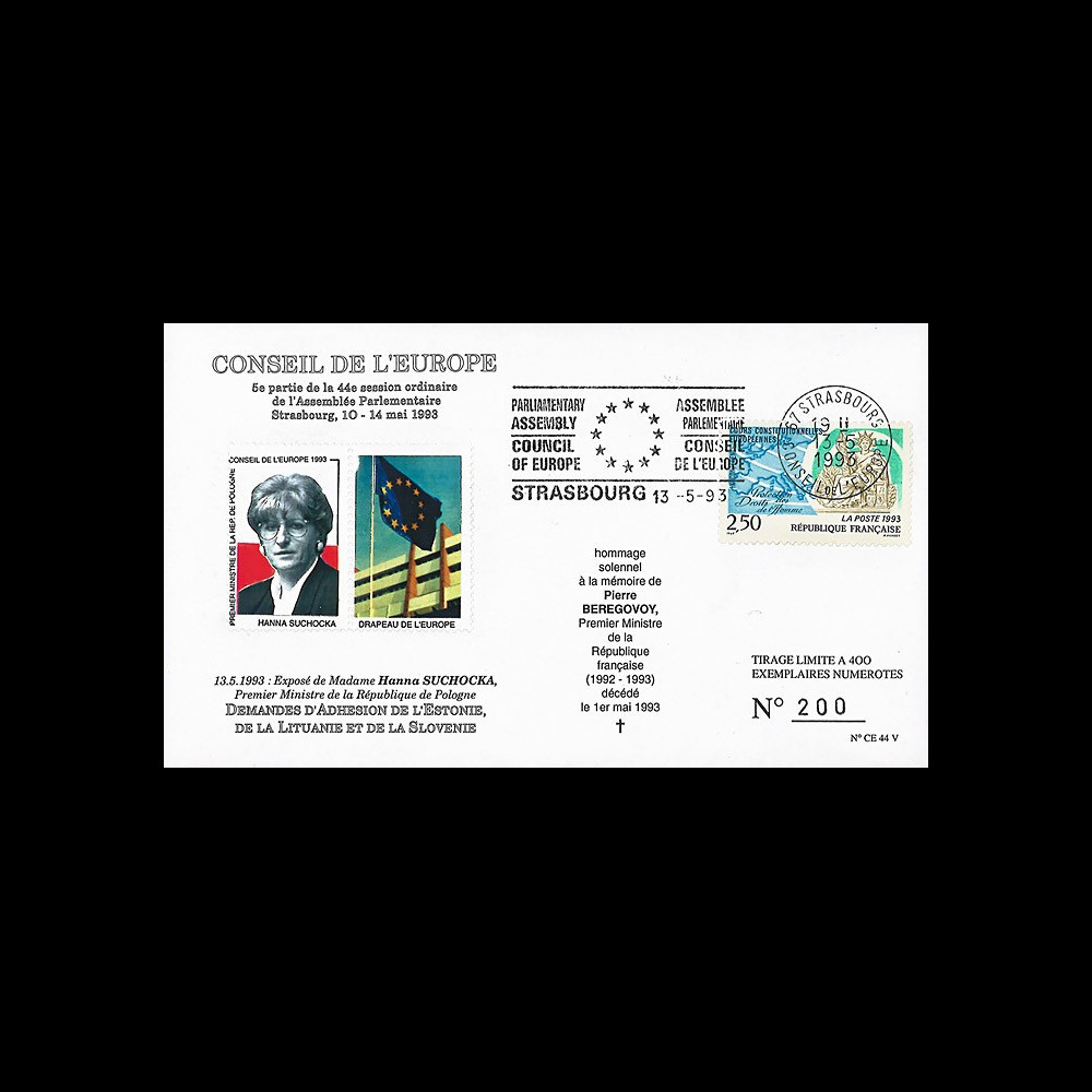 CE44-V : 1993 FDC "Demande d'adhésion Estonie