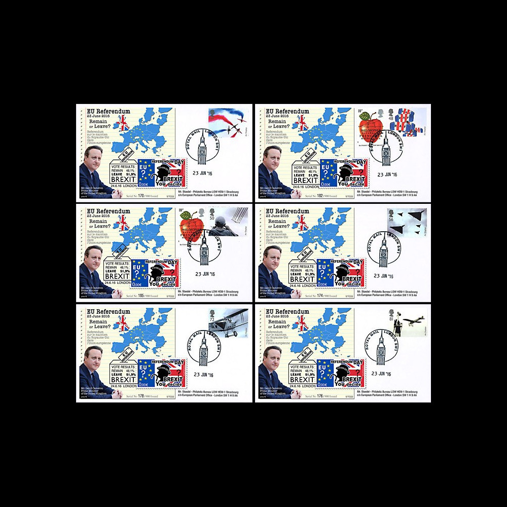 PE699T6/11 : 23.6.16 - 6 FDC Londres " Référendum maintien Royaume-Uni dans UE - BREXIT "