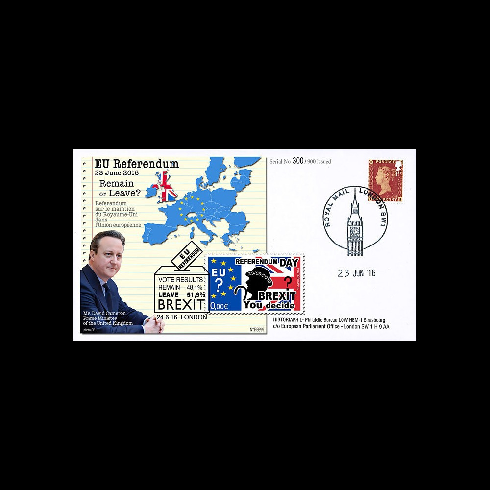 PE699T1 : 23.6.16 FDC Londres " Référendum maintien du Royaume-Uni dans l'UE - BREXIT "