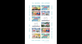 A380-287FND : 2016 - Feuillet 12 vignettes "A380 Air France Vol Inaugural Paris-Miami"