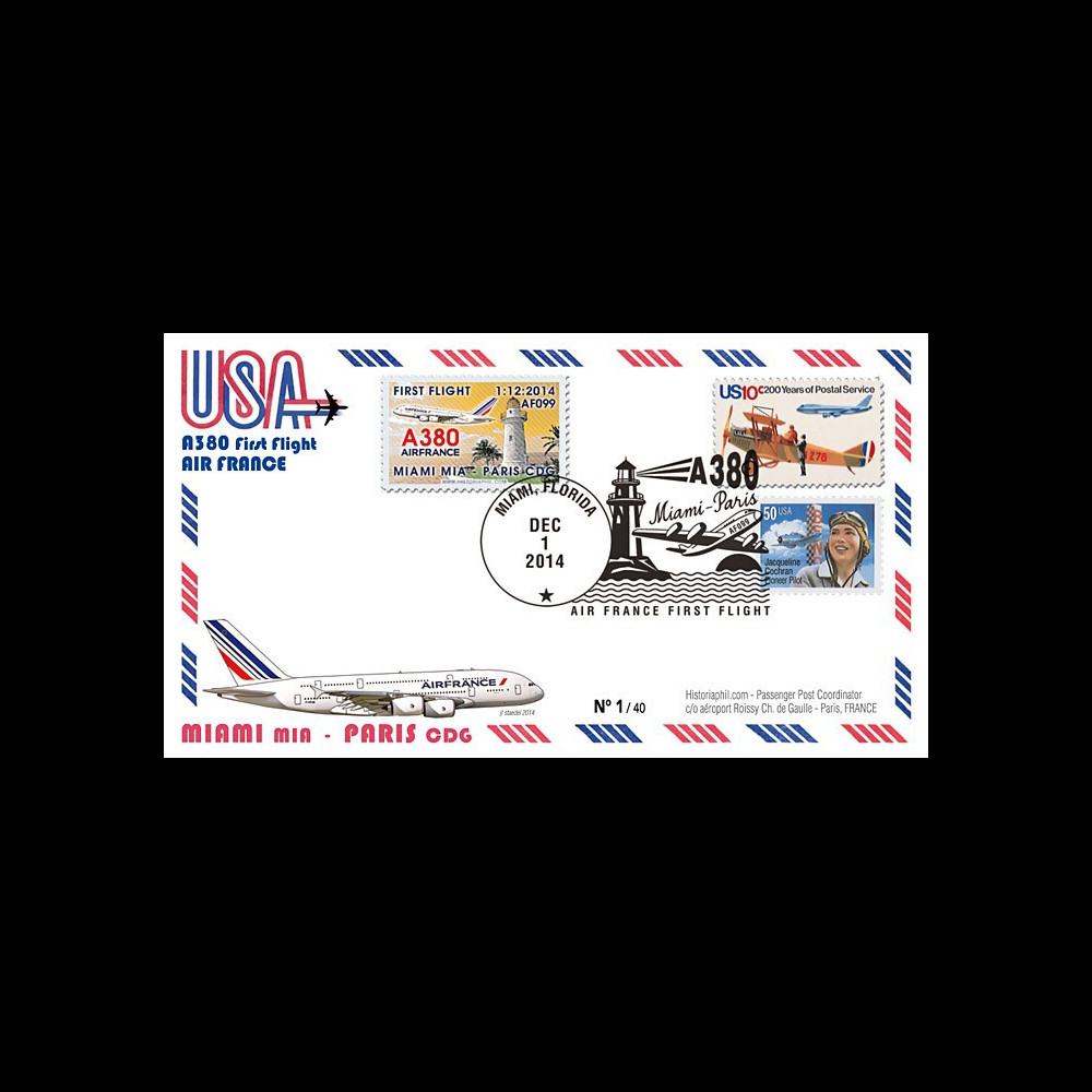 A380-290T2 : 2014 - FFC USA "A380 Air France Vol inaugural AF099 Miami-Paris" TYPE2