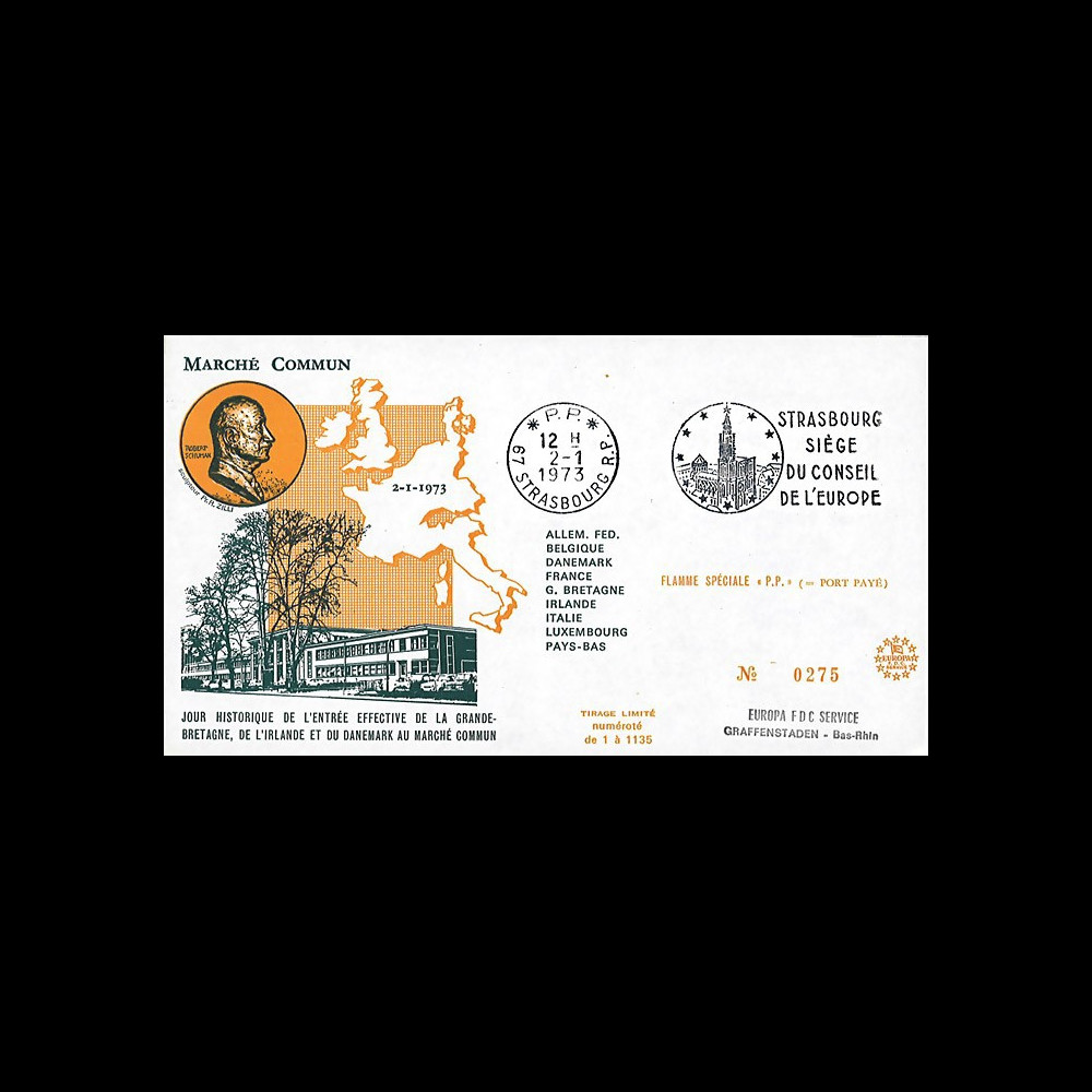 RD71 : 1973 - FDC PE "Entrée effective Grande-Bretagne