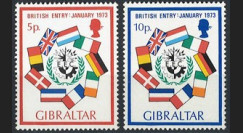LE70N : 1973 - Gibraltar (Royaume-Uni) 2 timbres "Adhésion à la CEE"