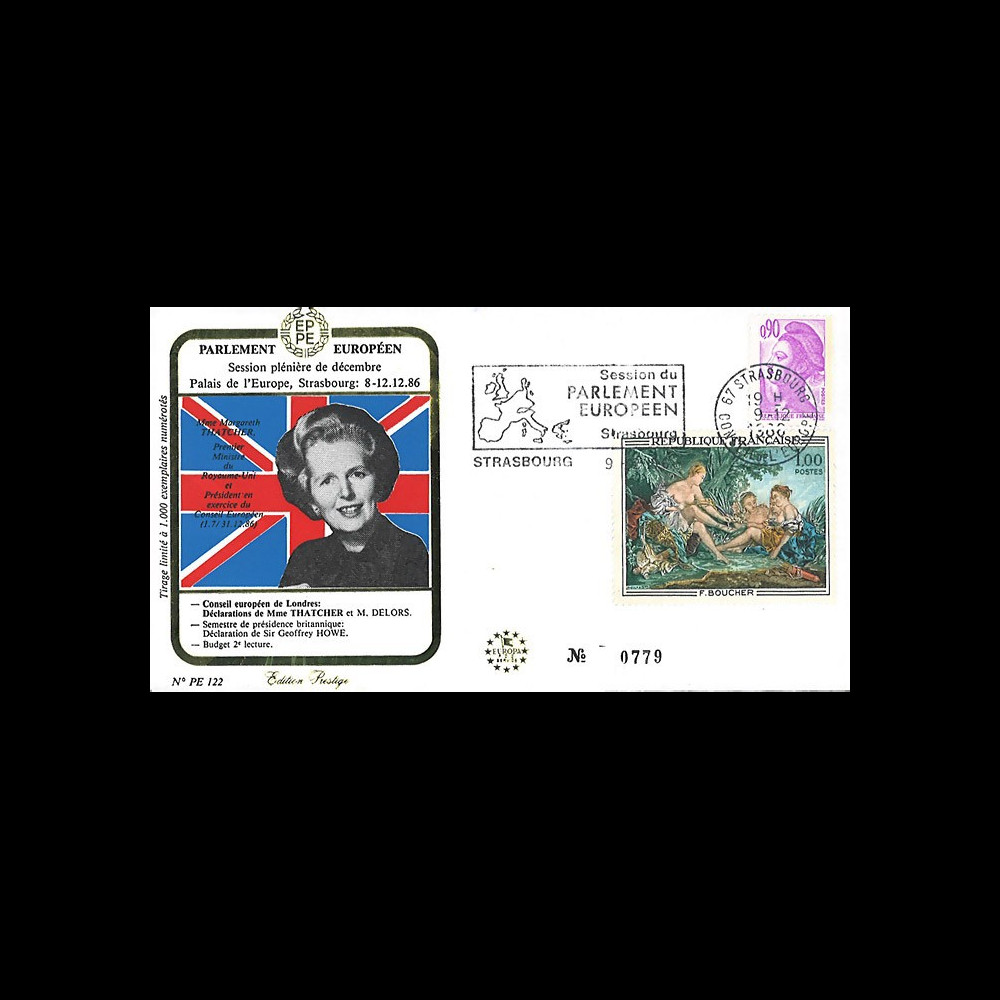 PE122 : 1986 - FDC PE Bilan de la Présidence britannique de l'UE par Margaret THATCHER