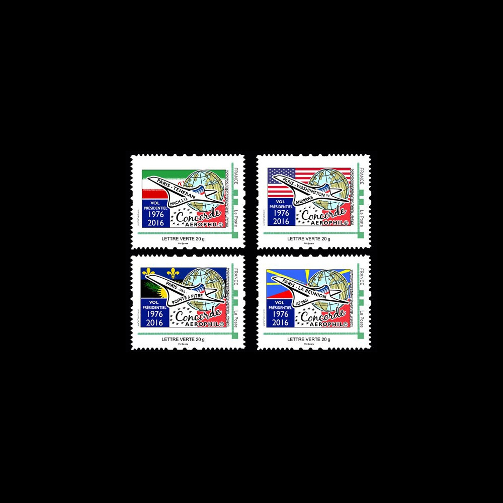 CO-RET69/72N : 2016 - FRANCE Série 4 TPP "40 ans Vols présidentiels Concorde de 1976"