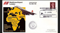 COL2 : 1976 Pli spécial décollage Concorde G-BOAA vol London-Barhain