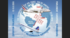A380-299CP : 2016 - FRANCE Carte postale "A380 Air France Vol Olympique Paris-Rio"