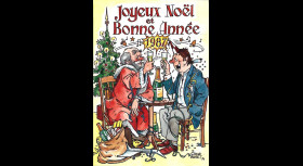 CO-87CP : 1987 Carte de vœux “Joyeux Noël - Bonne Année 1987 / Père Noël / Concorde"