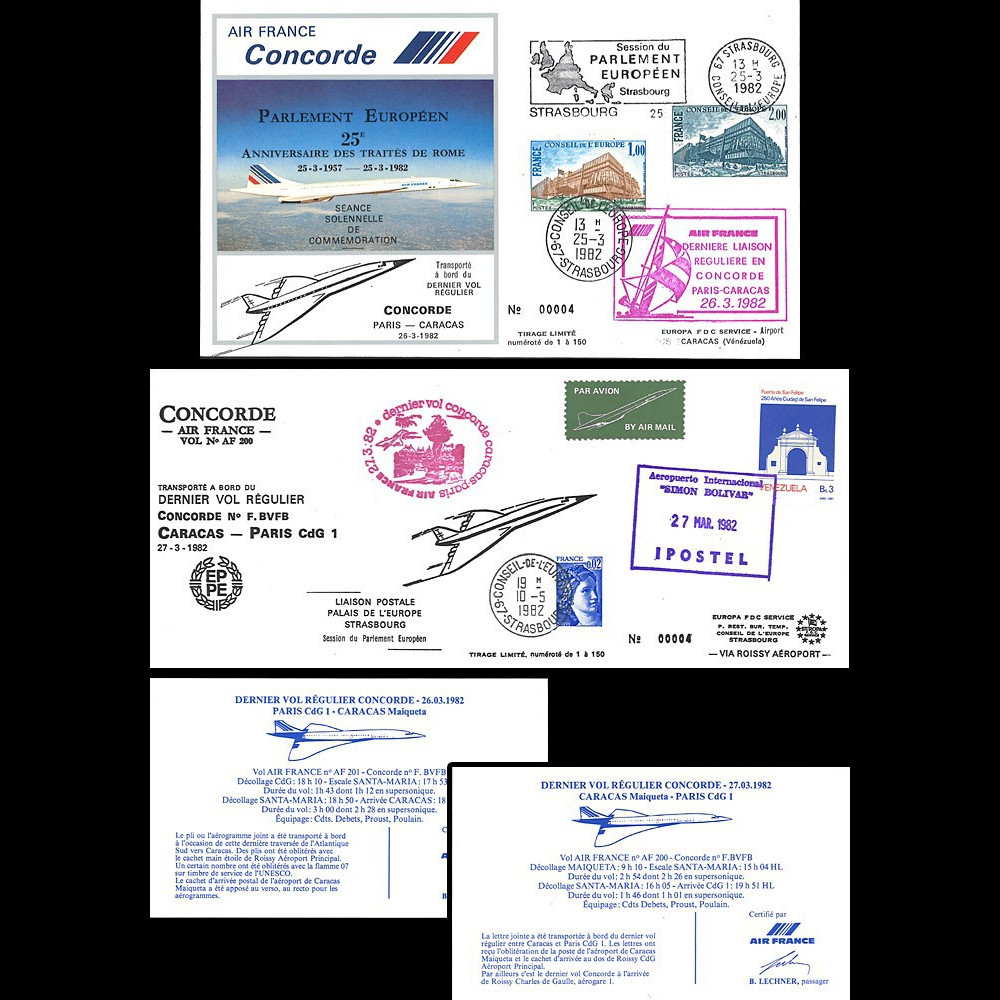 AF200/201 : 26-27.03.1982 - 2 FFC voyagées “Dernier vol Concorde AF Paris-Caracas“
