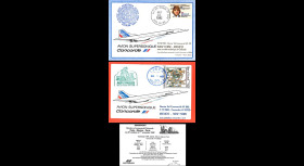 AF011/002CP : 31.10-1.11.1982 - 2 CP voyagées “Dernier vol Concorde AF Paris-Mexico“