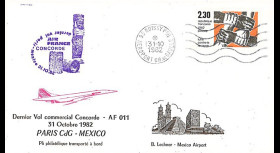 AF011MT2 : 31.10.1982 - FFC voyagée “Dernier vol Concorde AF011 Paris-Mexico“