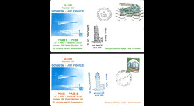 AF4651/52 : 29.4.1985 - 2 FFC voyagées “1er vol Concorde Air France Paris - Pise (Italie)“