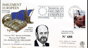 PE335 : 1997 FDC PE "Election Président Parlement européen M. GIL-ROBLES GIL-DELGADO"