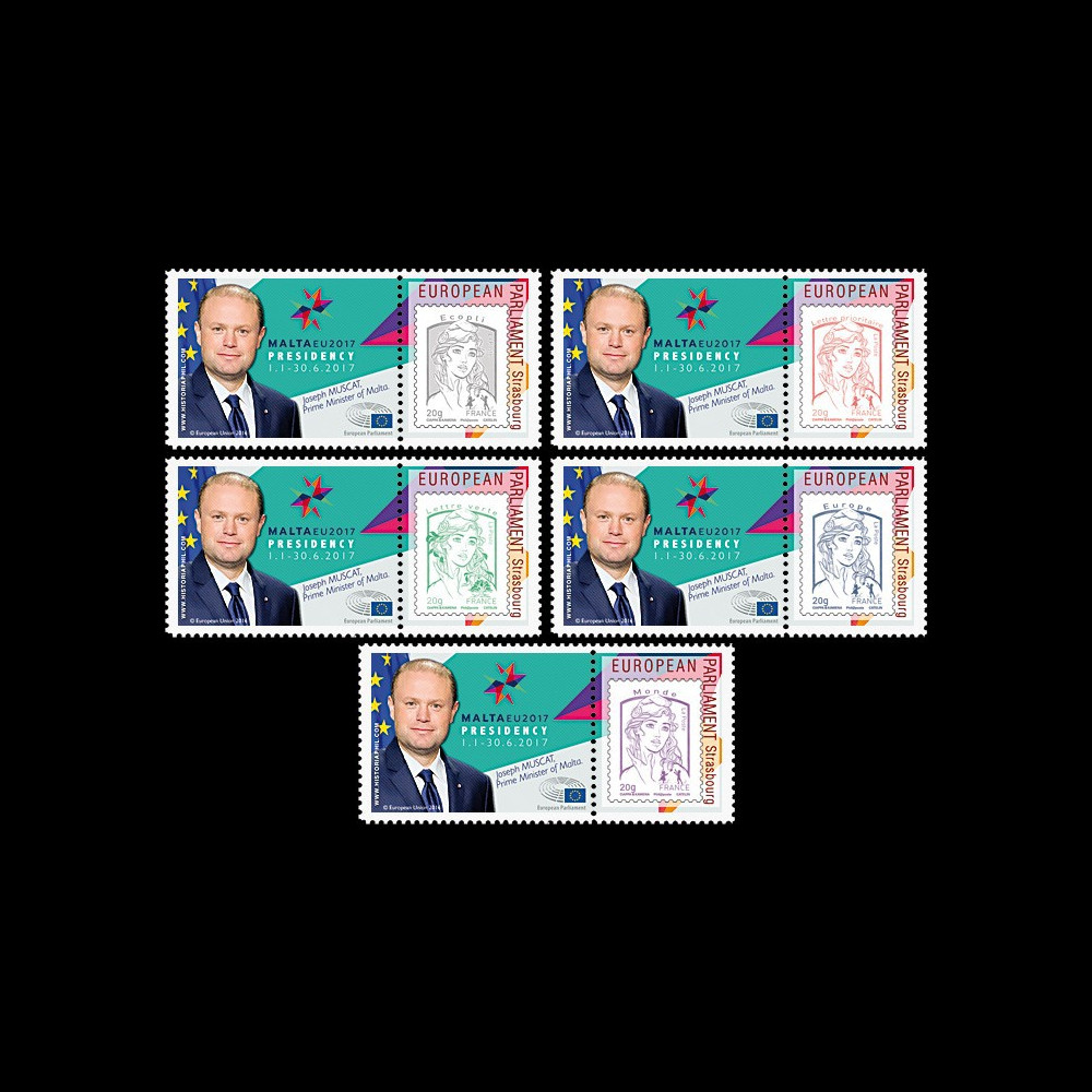 PE706-PT1/5 : 2017 - 5 Marianne "Présidence malte UE / M. MUSCAT