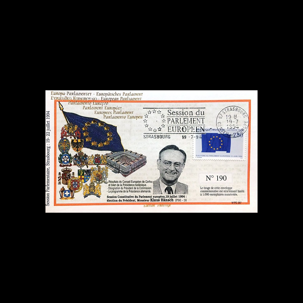 PE287 : 1994 - FDC PE "Election du Président du Parlement Européen