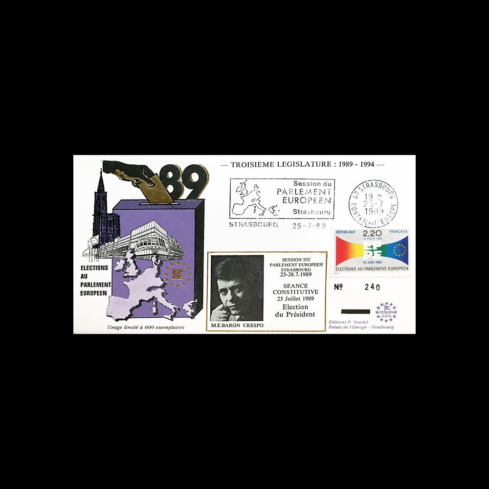 PE198 : 1989 - FDC PE "Election du Président du Parlement Européen