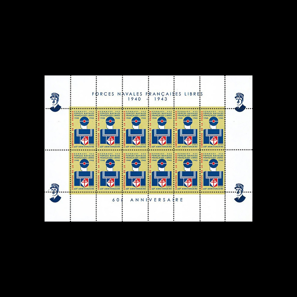 FNFL-43-03F : 1943-2003 Feuillet hommage aux Forces Navales Françaises Libres