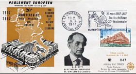 AP135 : 1977 - FDC PE "Election du Président du Parlement européen M. Emilio COLOMBO"