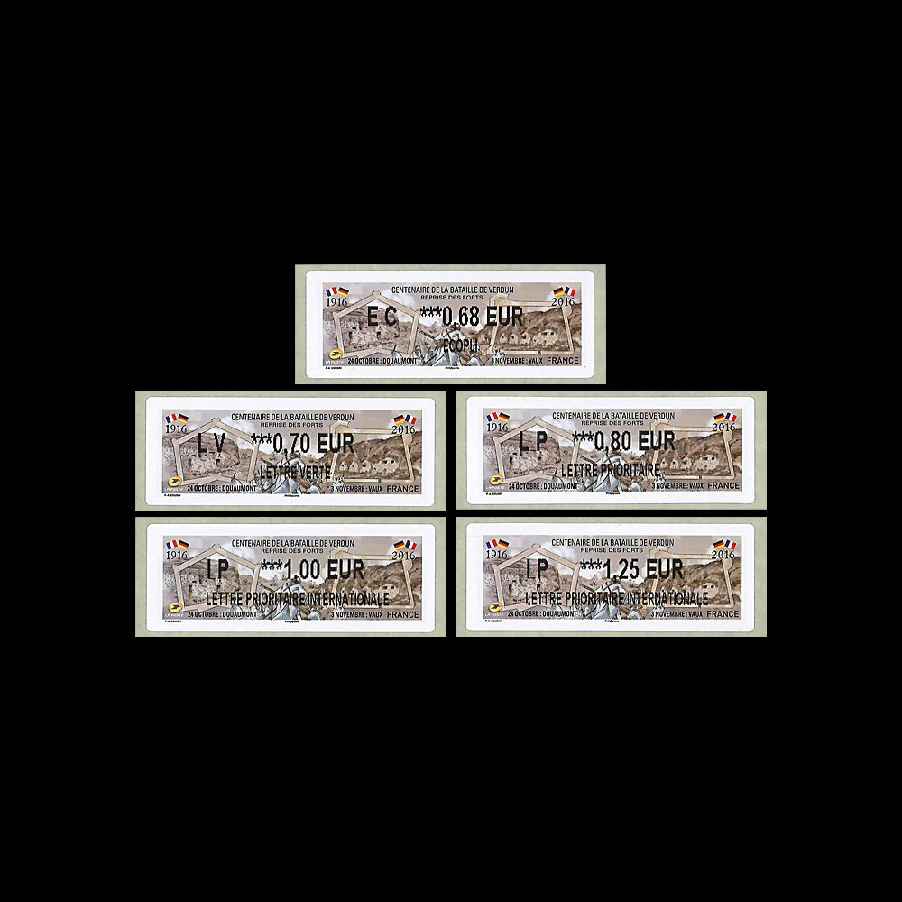 CENT16-1/5N : 2016 France Série de 5 LISA "Centenaire Verdun / Forts Douaumont & Vaux"