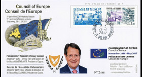 CE68-IA : 2017 - FDC Conseil de l'Europe "Visite de M. ANASTASIADES