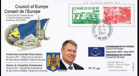 CE68-IB : 2017 - FDC Conseil de l'Europe "Visite de M. IOHANNIS