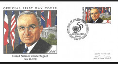MARSH95-2 FDC Marshall Islands (USA) 'Signature Charte Nations Unies par H. Truman' 1995