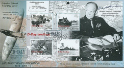 DEB04-GIB2 : 2004 FDC Gibraltar '60 ans Débarquement 1944' Eisenhower & de Gaulle