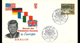 JFK-BE63T6 : 1963 - FDC Berlin-Ouest "Visite Président John F. Kennedy en RFA"