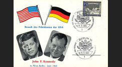 JFK-BE63T3 : 1963 - Carte Berlin-Ouest "Visite Président JF Kennedy en RFA - W. Brandt"
