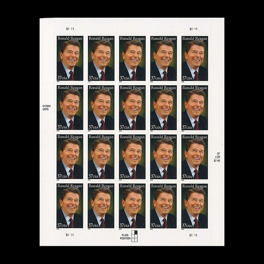 REAGAN-US05F : Feuillet 20 TP USA 'Décès Ronald REAGAN