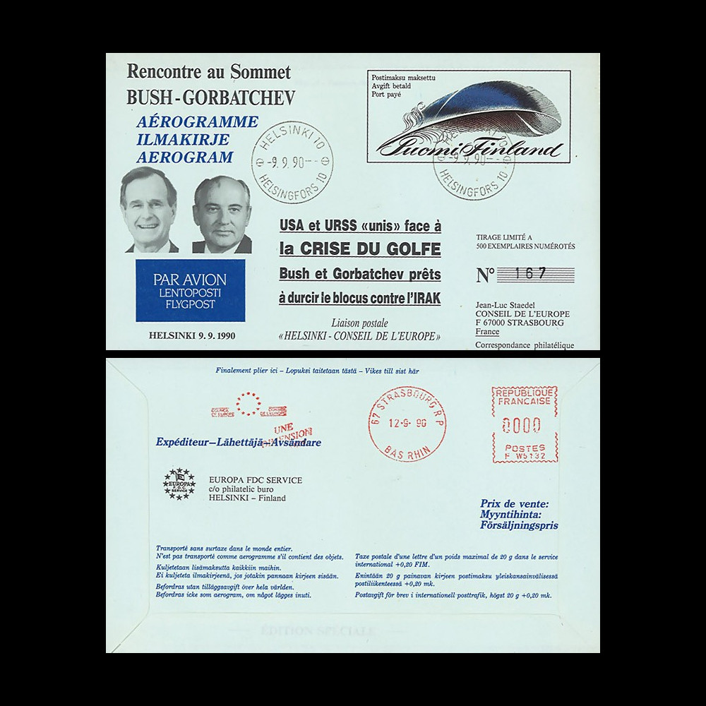 IK2 : FDC FINLANDE 'CRISE DU GOLFE / Rencontre BUSH