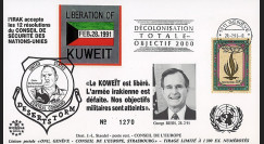 IK12 FDC SUISSE 'Guerre du Golfe Libération du Koweït / M. BUSH & Gal Schwarzkopf' 1991