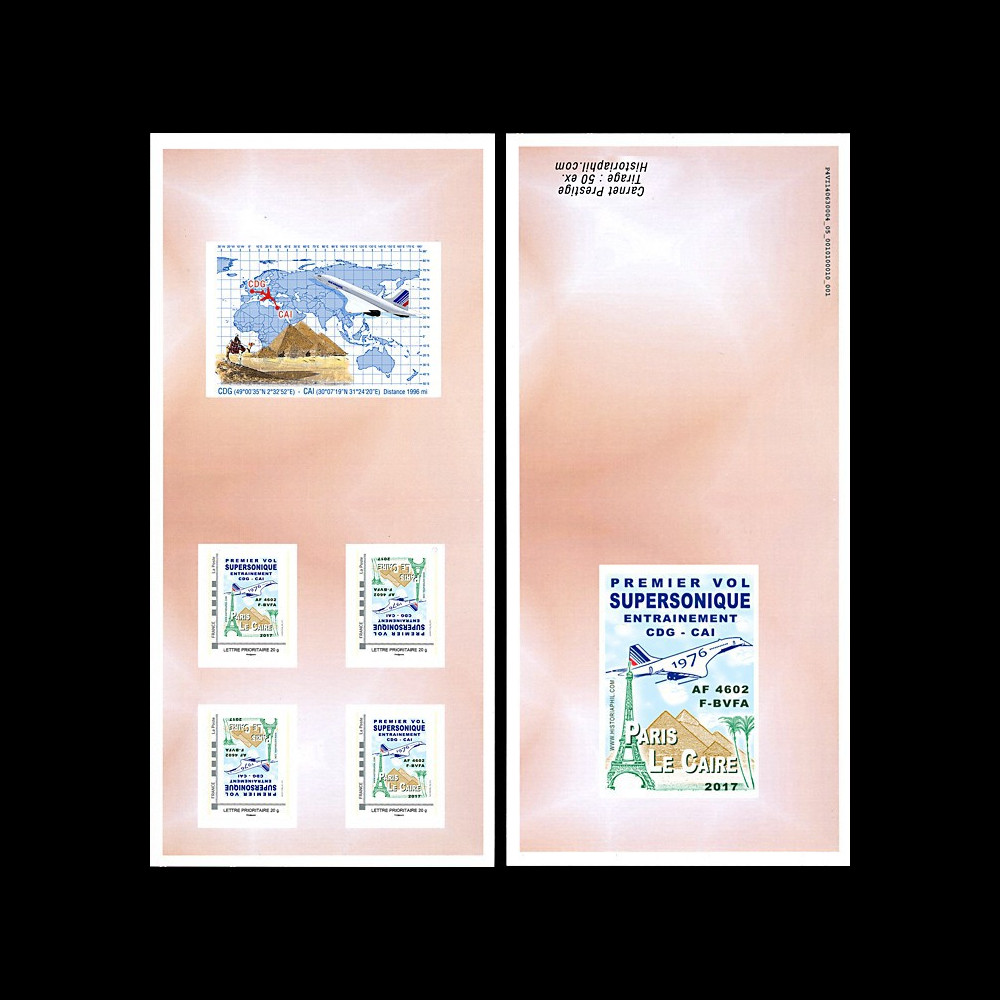 CO-RET75T1C Carnet Collector 'Concorde AF 1976 1er vol entraînement Paris-Le Caire' 2017