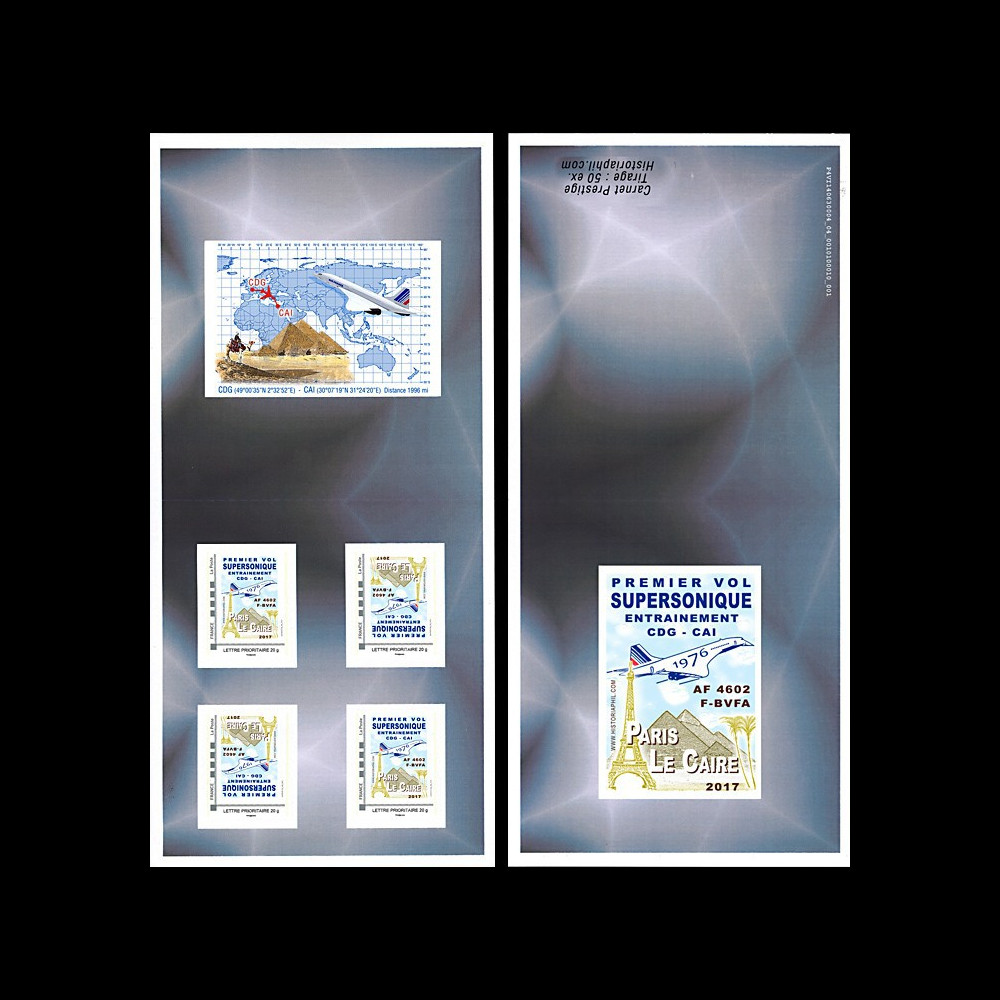 CO-RET75T2C Carnet Collector 'Concorde AF 1976 1er vol entraînement Paris-Le Caire' 2017