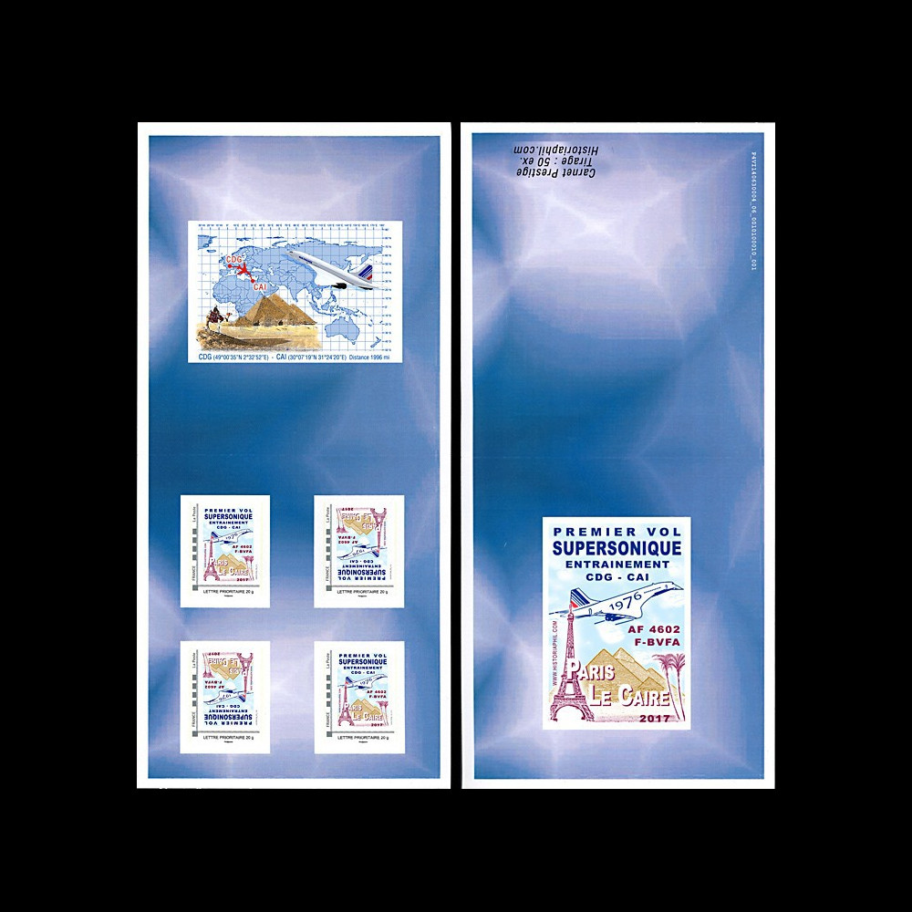 CO-RET75T3C Carnet Collector 'Concorde AF 1976 1er vol entraînement Paris-Le Caire' 2017