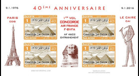 CO-RET75F1-ND Vignettes '40 ans Vol entraînement Concorde AF Paris-Le Caire 1976-2006'