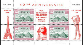 CO-RET75F20-D Vignettes '40 ans Vol entraînement Concorde AF Paris-Le Caire 1976-2006'