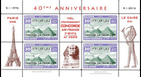 CO-RET75F30-D Vignettes '40 ans Vol entraînement Concorde AF Paris-Le Caire 1976-2006'
