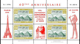 CO-RET75F50-D Vignettes '40 ans Vol entraînement Concorde AF Paris-Le Caire 1976-2006'