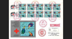 CR92R : Pli recommandé France 'Carnet Croix Rouge 1992 - Lutte contre le SIDA (Ungerer)'