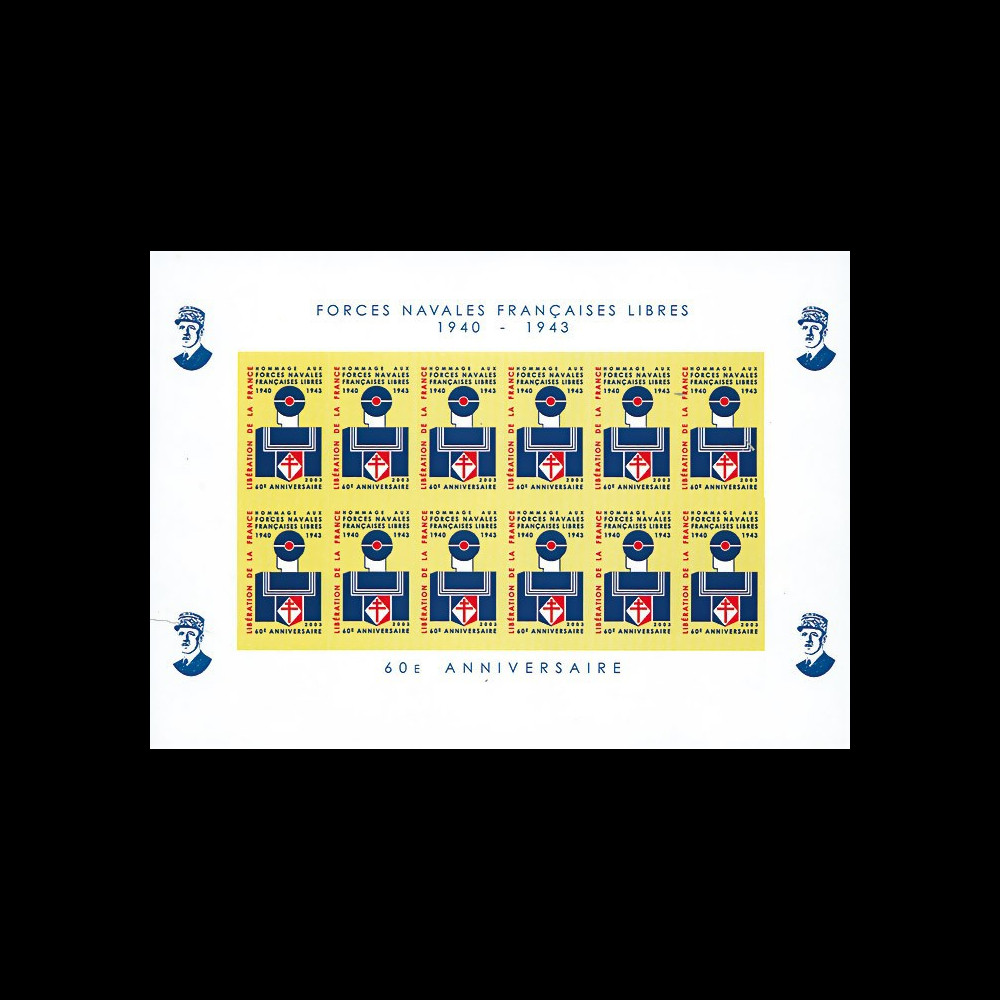 FNFL-43-03ND : 1943-2003 Feuillet hommage aux Forces Navales Françaises Libres