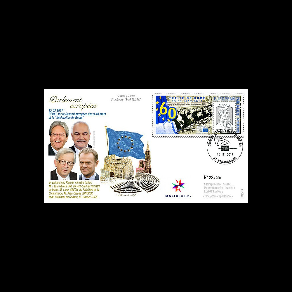 PE708 FDC session PE '60 ans Traité de Rome / Juncker