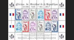 PRES17-6FD Feuillet 12 vignettes France Présidentielle 2017 - 2nd tour MACRON & LE PEN