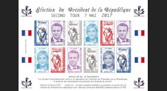 PRES17-6FND Feuillet 12 vignettes France Présidentielle 2017 - 2nd tour MACRON & LE PEN