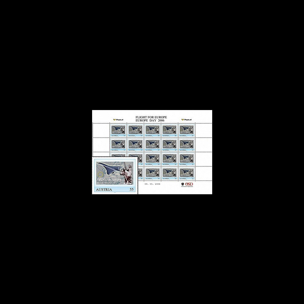 PE516F : 2006 Planche TPP AUTRICHE "Concorde - Flight for Europe - Vol pour l'Europe"